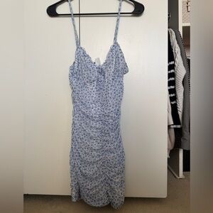 Blue Floral Spaghetti Strap Dress